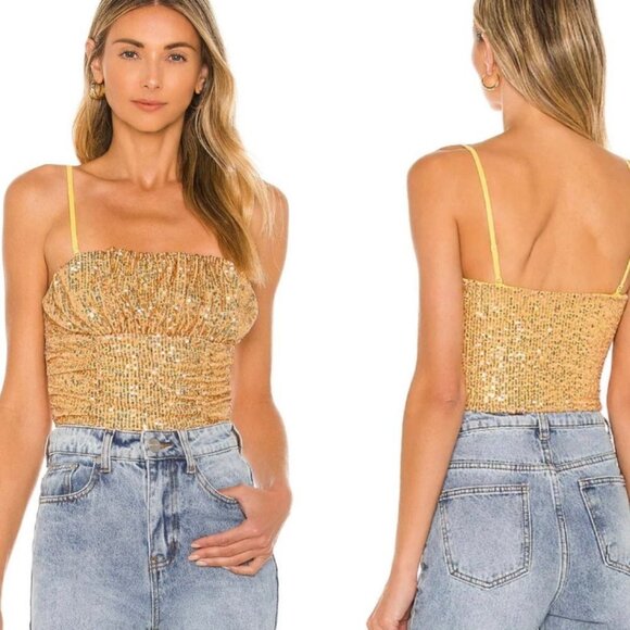 NWT Free People Sequin Crop Top - Picture 1 of 6
